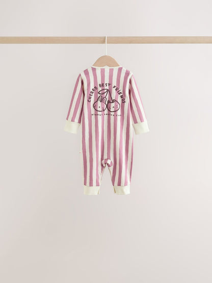 Burgundy/Purple Cat Baby Sleepsuits 5 Pack (0mths-2yrs)