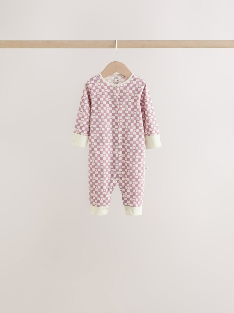 Burgundy/Purple Cat Baby Sleepsuits 5 Pack (0mths-2yrs)