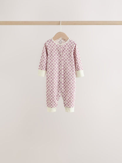 Burgundy/Purple Cat Baby Sleepsuits 5 Pack (0mths-2yrs)