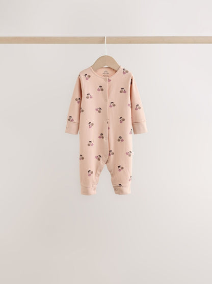 Burgundy/Purple Cat Baby Sleepsuits 5 Pack (0mths-2yrs)