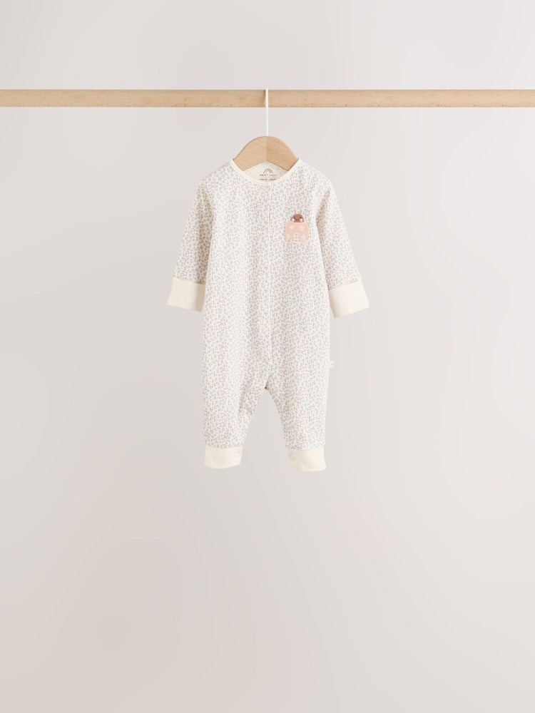 Multi Floral Baby Sleepsuits 4 Pack (0mths-3yrs)