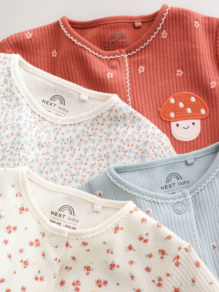 Multi Floral Baby Sleepsuits 4 Pack (0mths-3yrs)