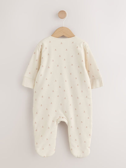 Ecru Cherry 2.5 TOG Wadded Baby Sleepsuit