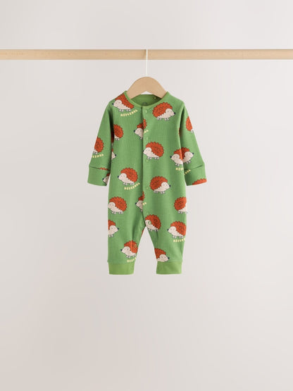 Multi Animal Baby Sleepsuits 4 Pack (0mths-3yrs)