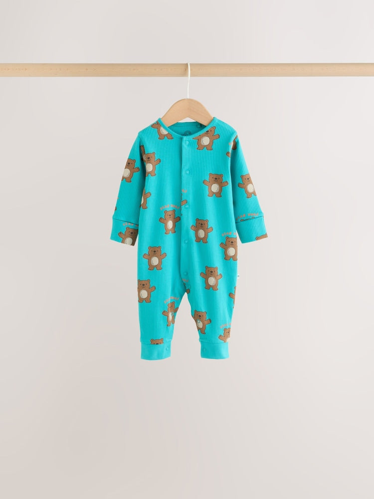 Multi Animal Baby Sleepsuits 4 Pack (0mths-3yrs)
