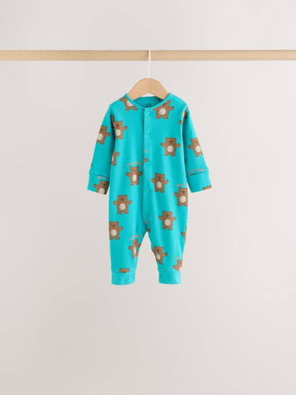 Multi Animal Baby Sleepsuits 4 Pack (0mths-3yrs)