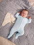 Pale Blue Velour Sleepsuit (0-3yrs) - Pale Blue / 12 - 18 Months (80 - 86cm)