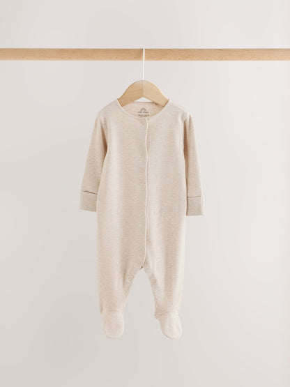 Grey/ Blue/Neutral Baby Sleepsuits 3 Pack (0-2yrs)