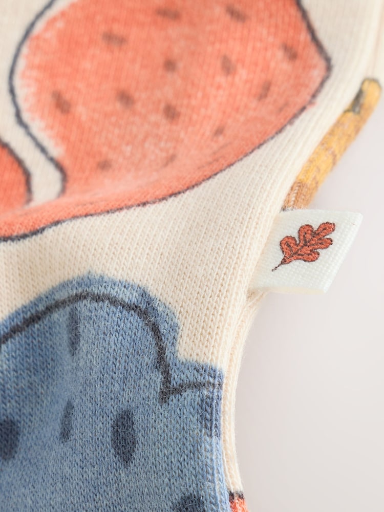 Multi Woodland Animal Fleece Lined Two Way Zip Baby Sleepsuit