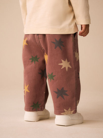 Multi Red Pull On Wide Trousers (3mths-7yrs)