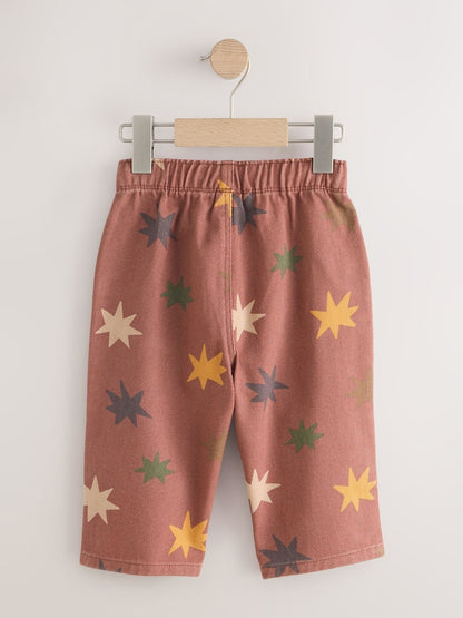 Multi Red Pull On Wide Trousers (3mths-7yrs)