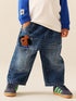 Mid Blue Denim Wide Leg Pull On Jeans (3mths-7yrs) - Mid Blue Denim Wide Leg Pull On / 12-18 Months (80-86cm)