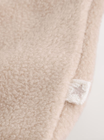 Neutral Micro Fleece Two Way Zip Baby Sleepsuits 4 Pack