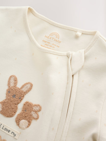 Neutral I Love My Mummy Two Way Zip Baby Sleepsuit (0-18mths) - Size 5lb