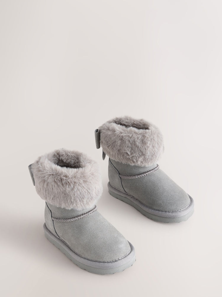 Baker by Ted Baker Faux Fur Cuff Slipper Boots with Bow