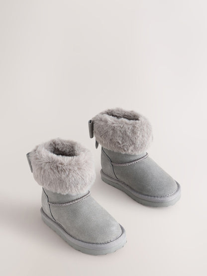 Baker by Ted Baker Faux Fur Cuff Slipper Boots with Bow