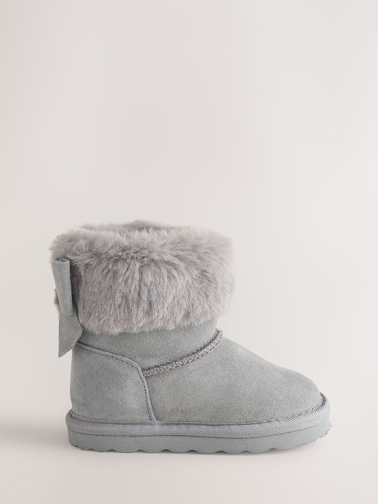 Baker by Ted Baker Faux Fur Cuff Slipper Boots with Bow