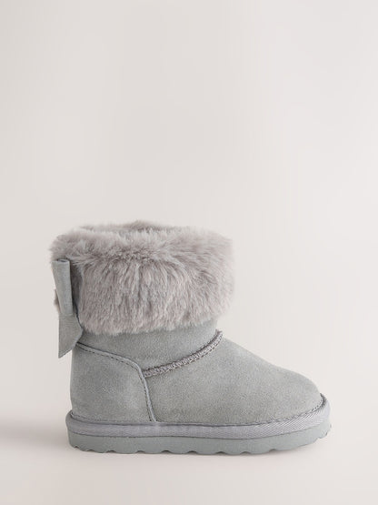 Baker by Ted Baker Faux Fur Cuff Slipper Boots with Bow