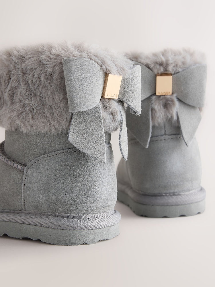 Baker by Ted Baker Faux Fur Cuff Slipper Boots with Bow