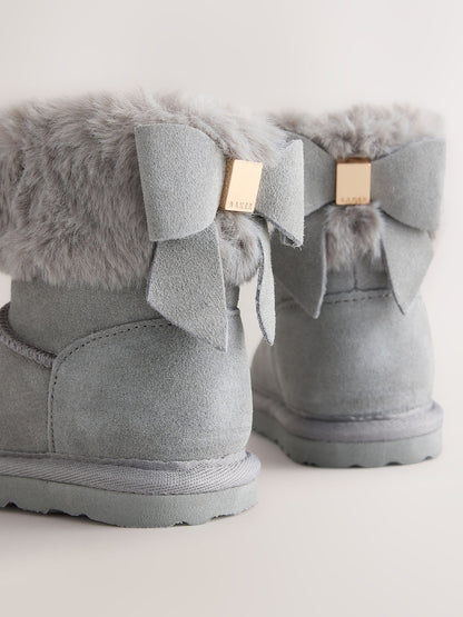 Baker by Ted Baker Faux Fur Cuff Slipper Boots with Bow