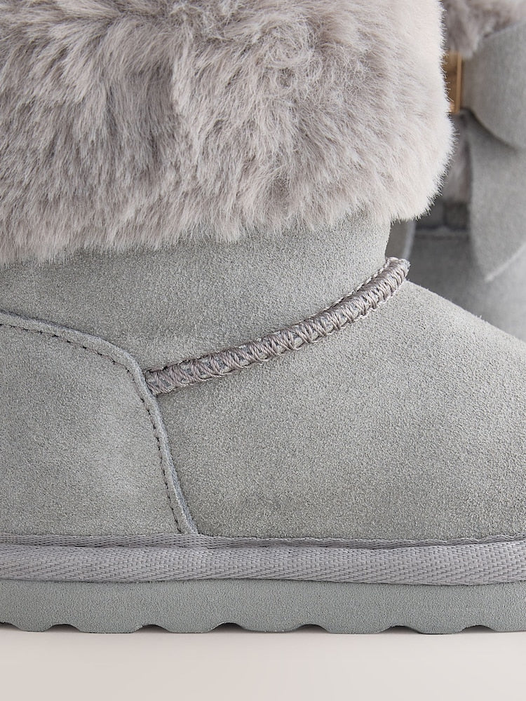 Baker by Ted Baker Faux Fur Cuff Slipper Boots with Bow