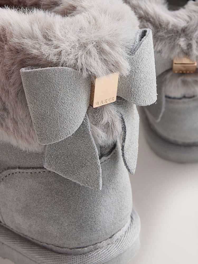 Baker by Ted Baker Faux Fur Cuff Slipper Boots with Bow