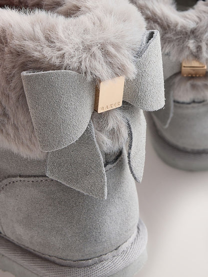 Baker by Ted Baker Faux Fur Cuff Slipper Boots with Bow
