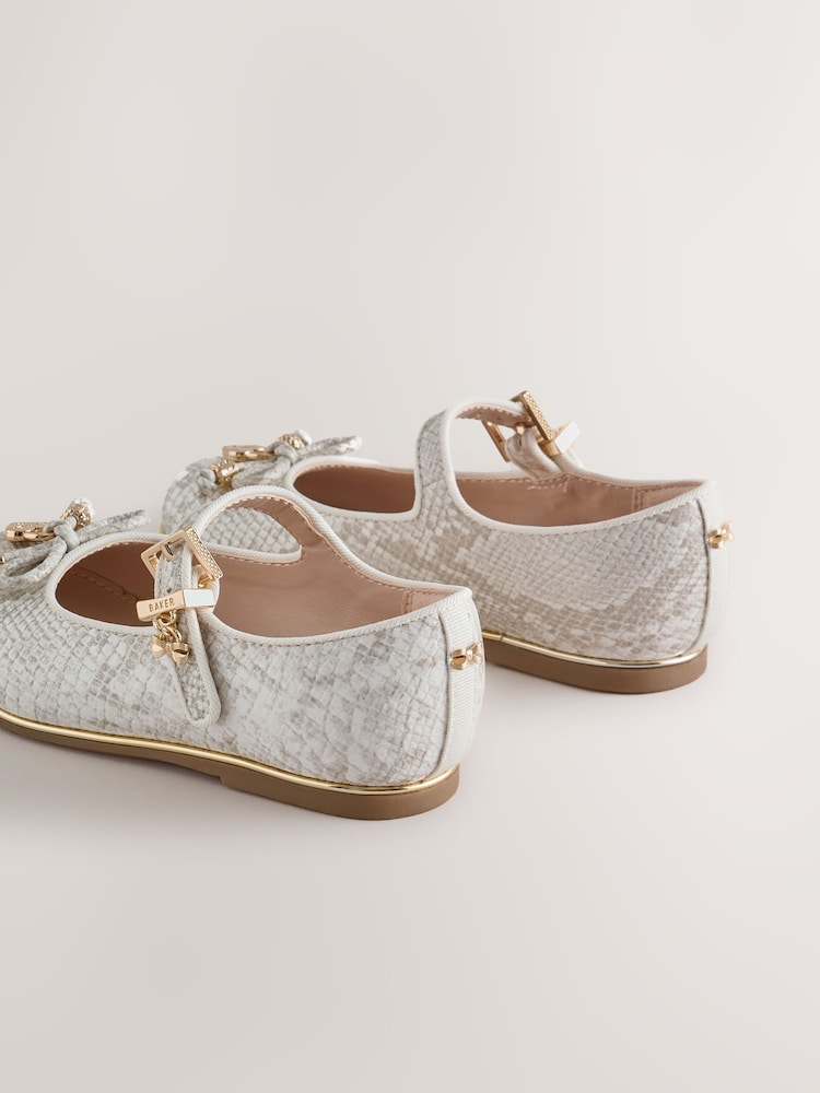 Baker by Ted Baker Snake Mary Jane Bow Occasion Shoes