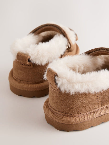 Baker by Ted Baker Faux Fur Lined Slipper Mary Jane Shoes with Bow