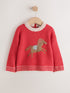Red Horse Boxy Jumper (3mths-7yrs) - Red Horse / 12-18 Months (80-86cm)