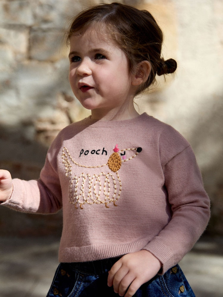 Pink Pooch Embroidered