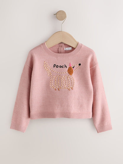 Pink Pooch Embroidered