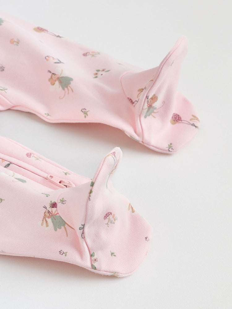 Pink Baby Sleepsuits 3 Pack