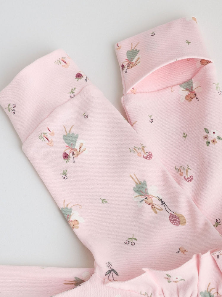 Pink Baby Sleepsuits 3 Pack