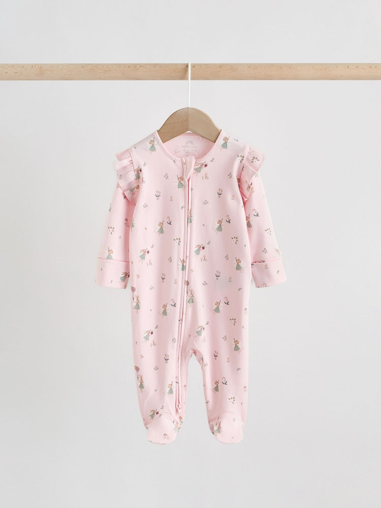 Pink Baby Sleepsuits 3 Pack