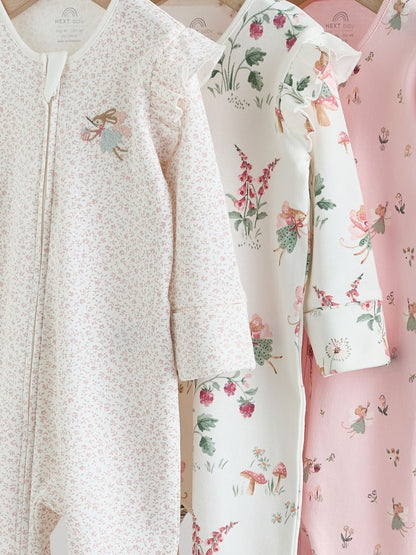 Pink Baby Sleepsuits 3 Pack