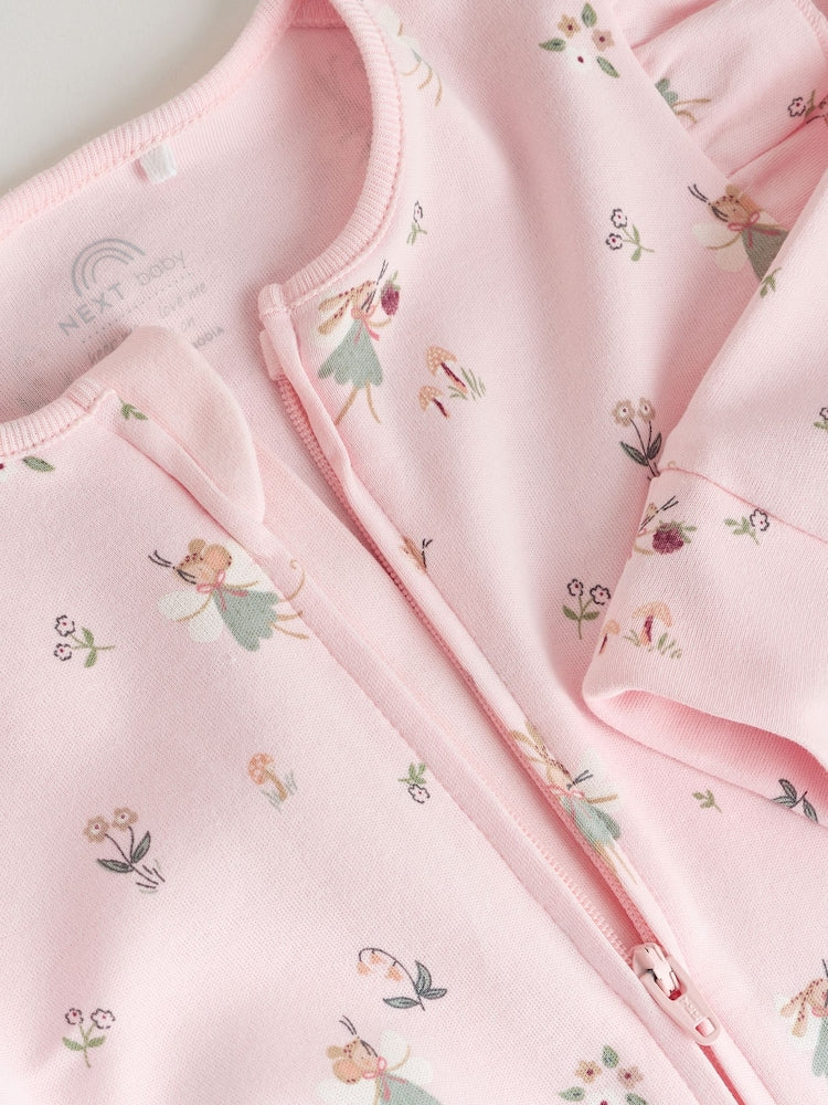Pink Baby Sleepsuits 3 Pack
