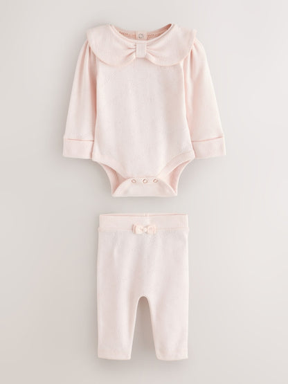 Baker by Ted Baker Pointelle Bow Bodysuit &amp; Legging Set 2 Piece