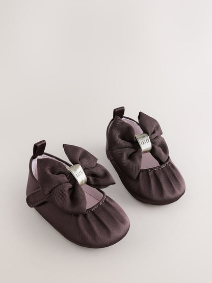 Baker by Ted Baker Brown Padders Shoes With Bow - Size Up To 3 Months (50 - 62cm) - Brown