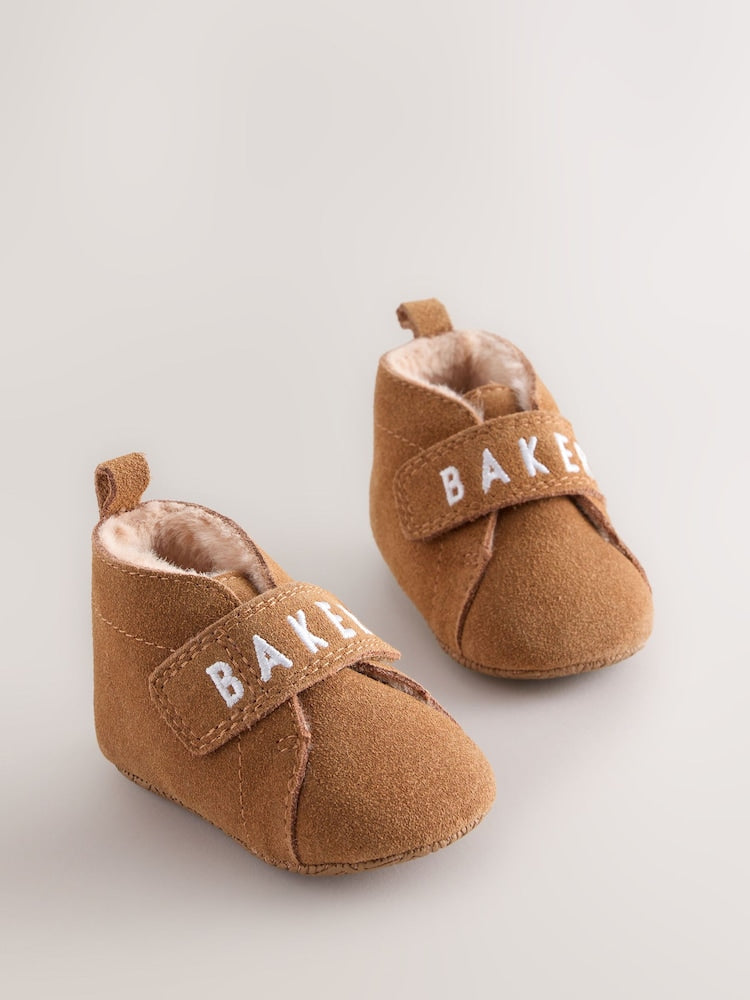 Baker by Ted Baker Tan Brown Slipper Boots Padders - Size Up To 3 Months (50 - 62cm) - Tan Brown
