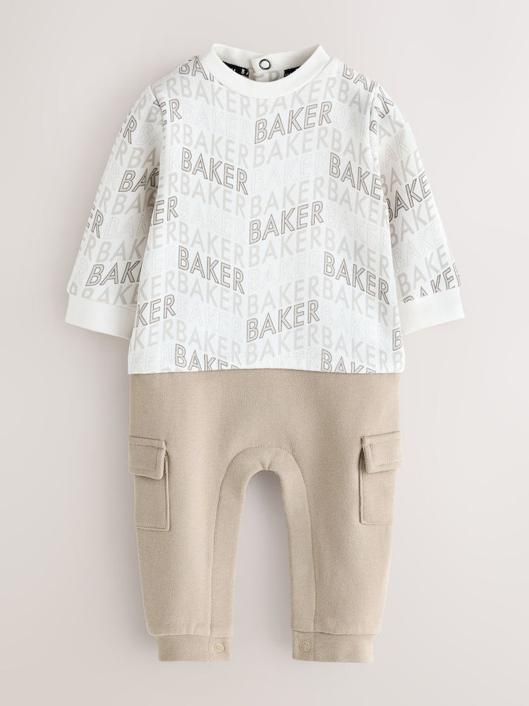 Baker by Ted Baker Letter Print Mockable Rompersuit