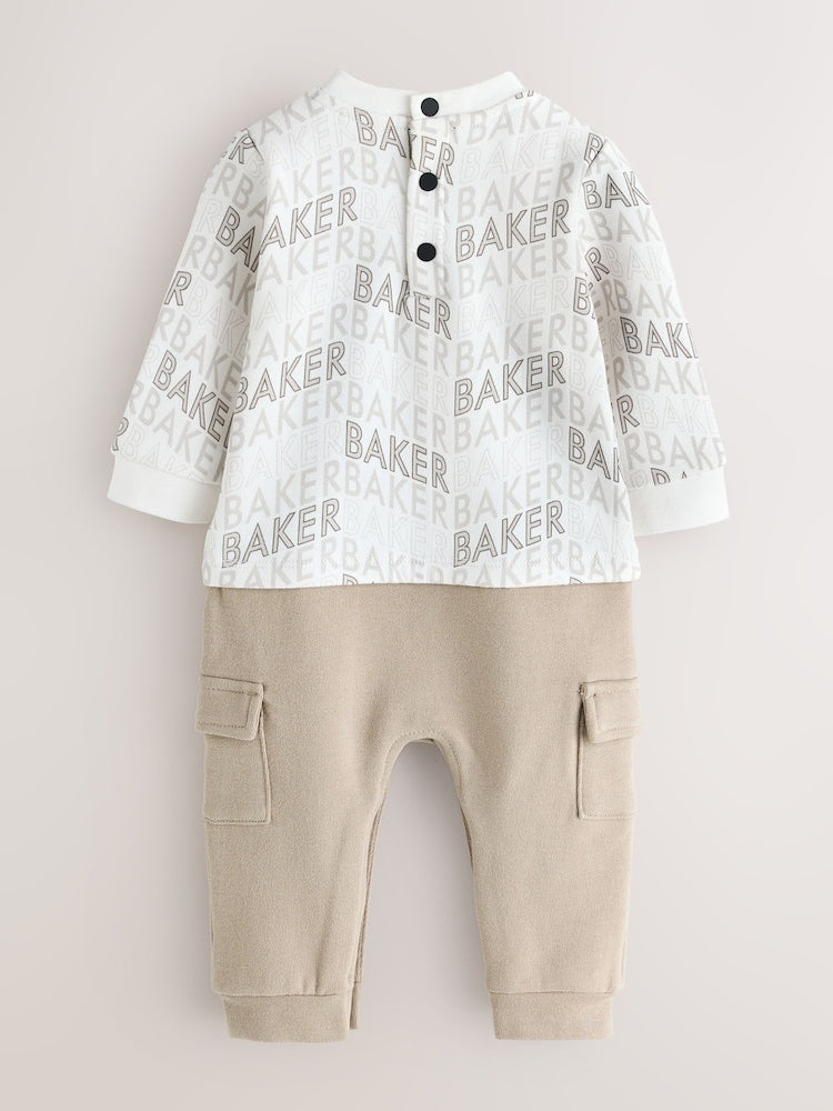 Baker by Ted Baker Letter Print Mockable Rompersuit