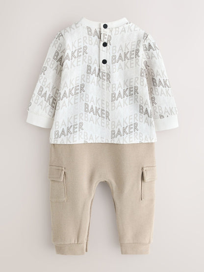 Baker by Ted Baker Letter Print Mockable Rompersuit
