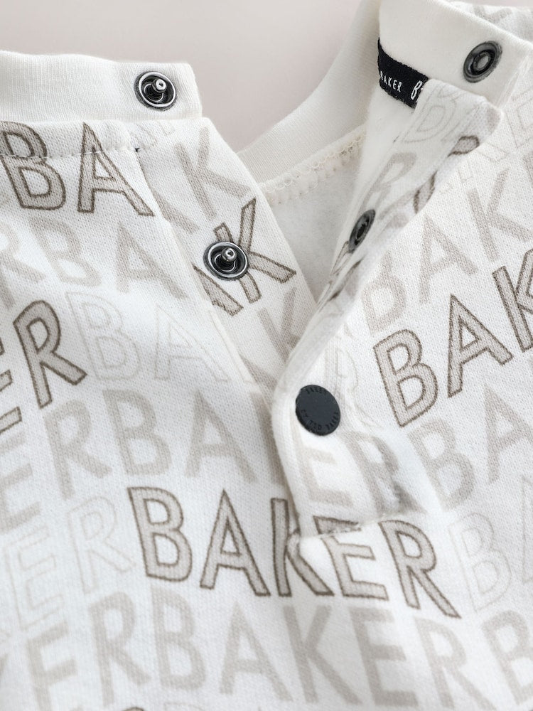 Baker by Ted Baker Letter Print Mockable Rompersuit