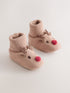 Brown Reindeer Baby Sock Top Boots (0-18mths) - Up to 1 Month (50-56cm)