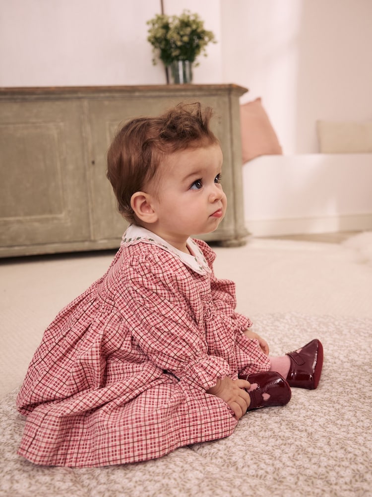 Burgundy Red Baby T-Bar Shoes (0-18mths)