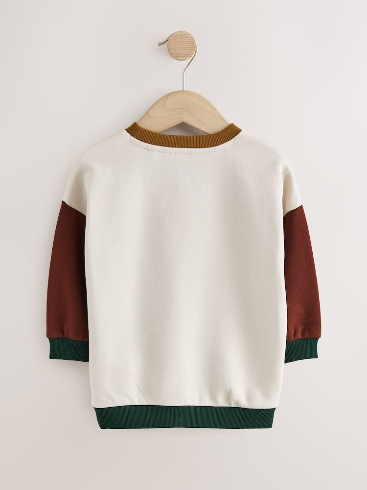 Colourblock Car Printed Crew Neck Sweat Top (3mths-7yrs)