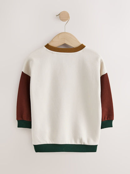 Colourblock Car Printed Crew Neck Sweat Top (3mths-7yrs)