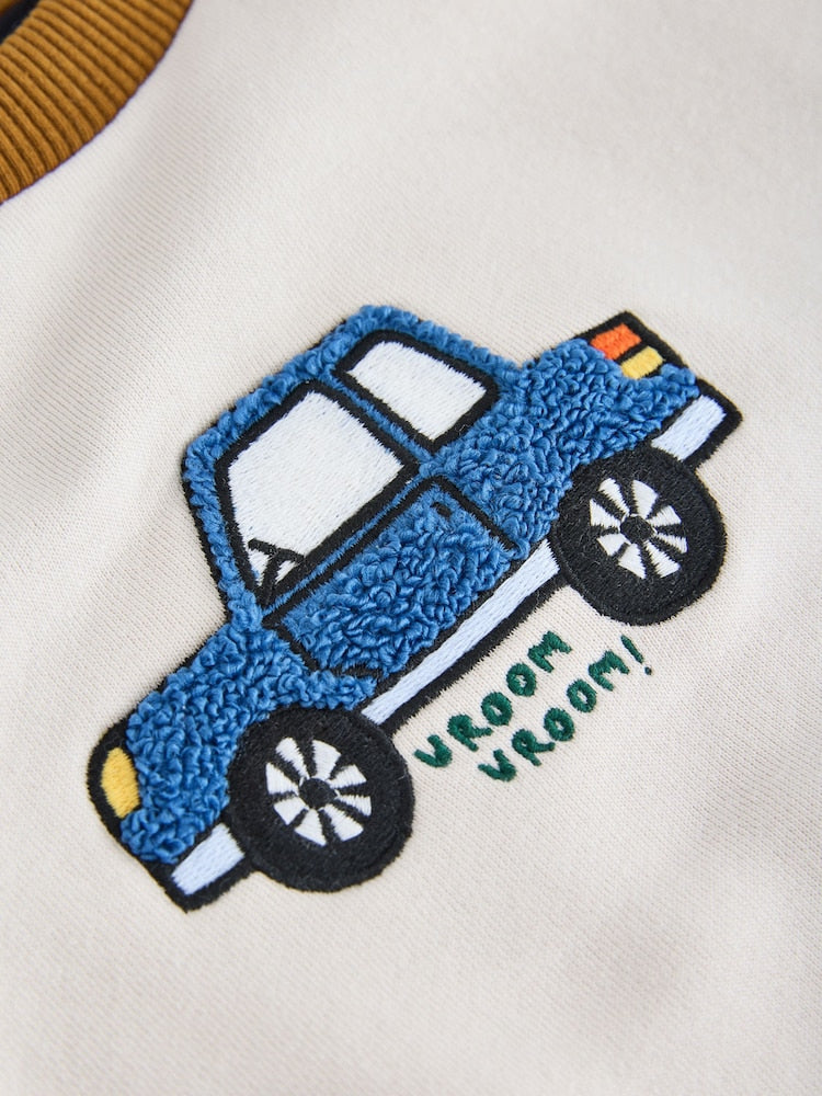 Colourblock Car Printed Crew Neck Sweat Top (3mths-7yrs)