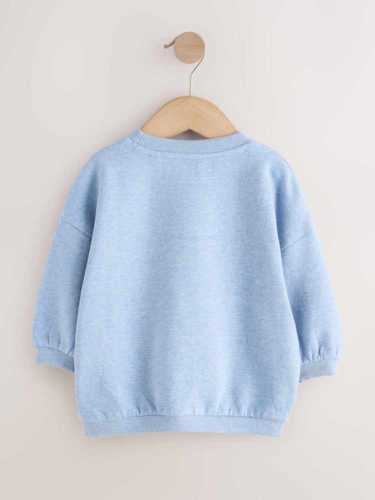 Light Blue Goose Printed Crew Neck Sweat Top (3mths-7yrs)